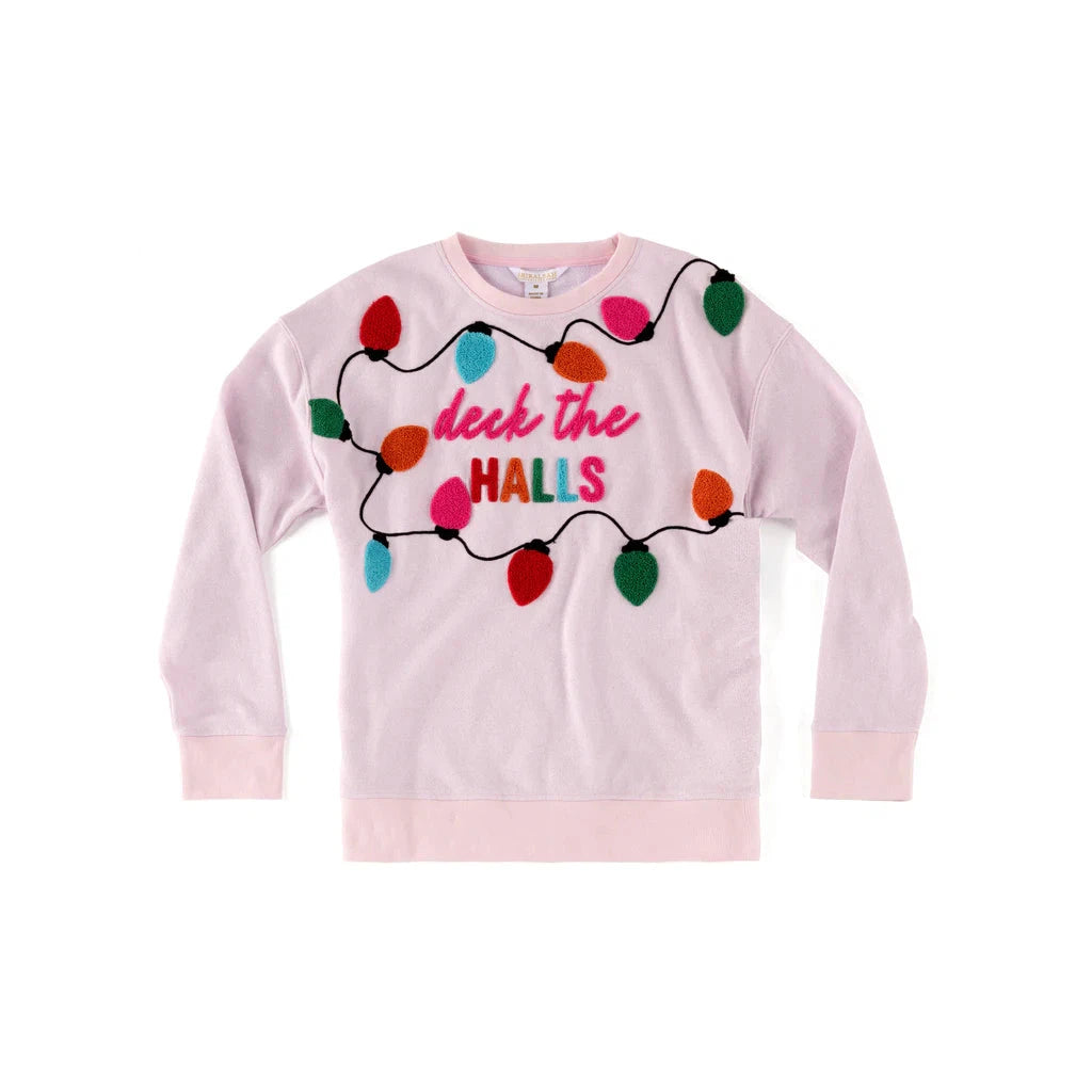 Shiraleah "Deck The Halls" Sweatshirt, Blush