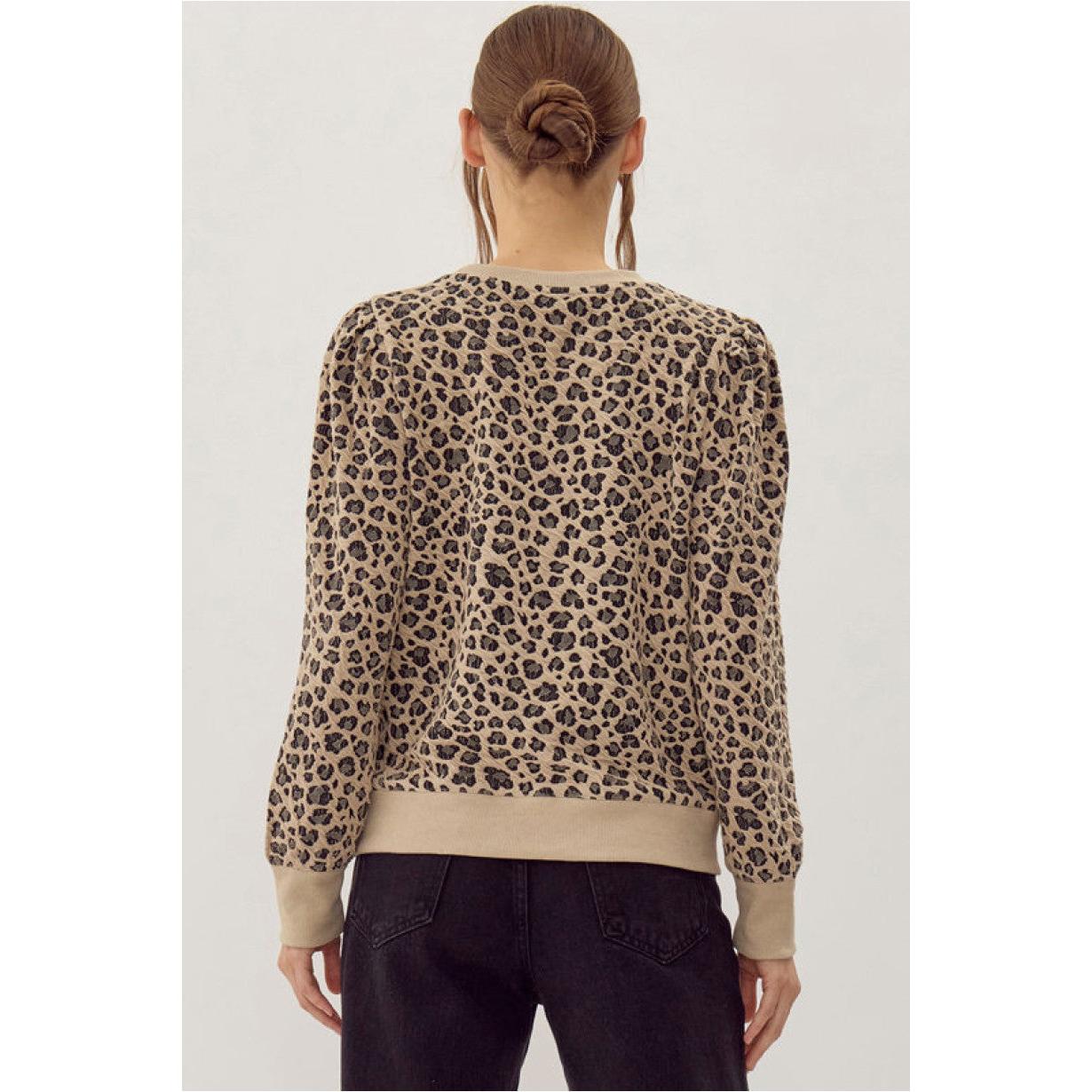 The Rory Leopard Puff Sleeve Sweatshirt