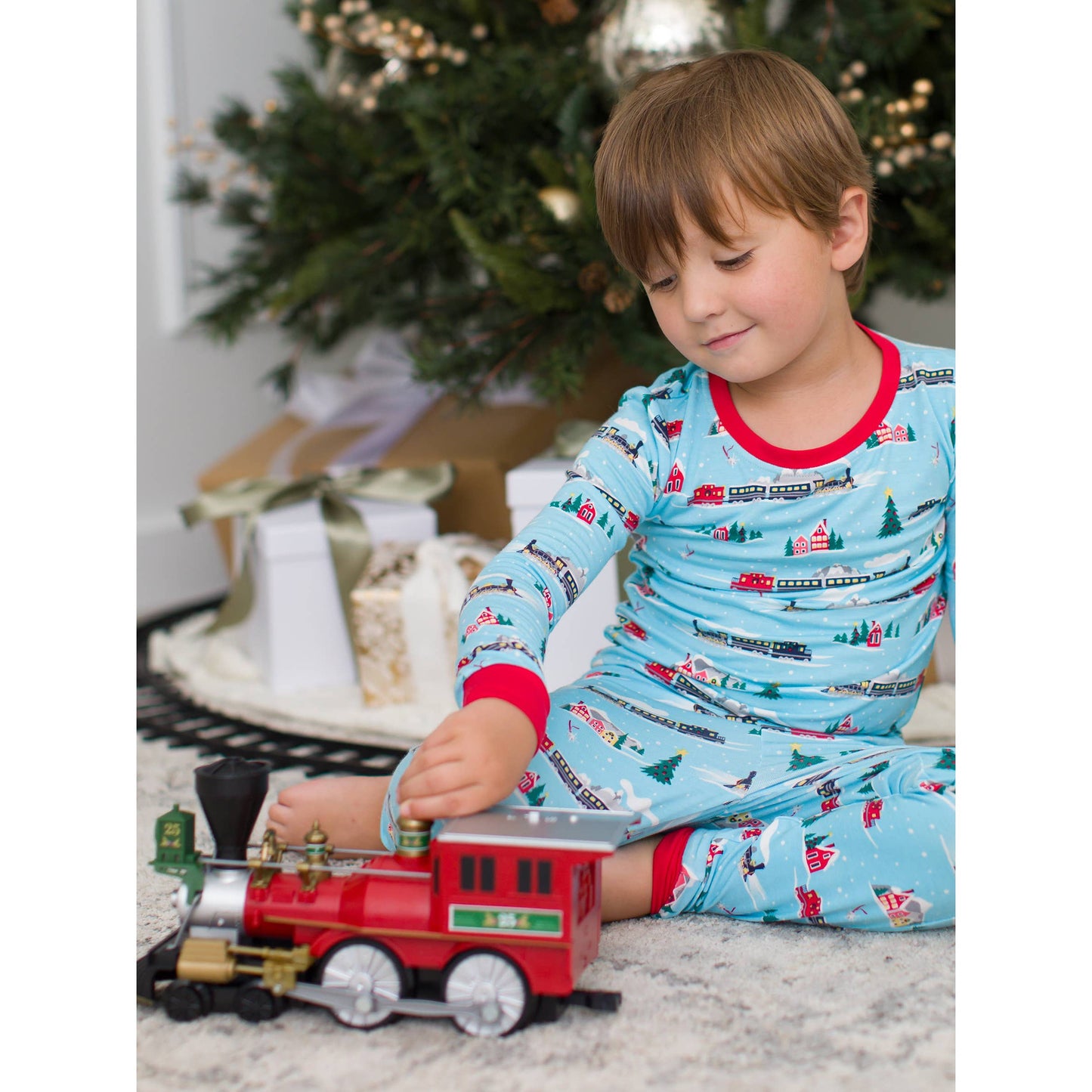 Boys Winter Express Bamboo Viscose Long Sleeve Pajama Set