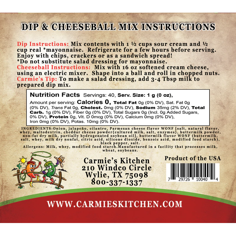 Jalapeno Ranch Dip Mix