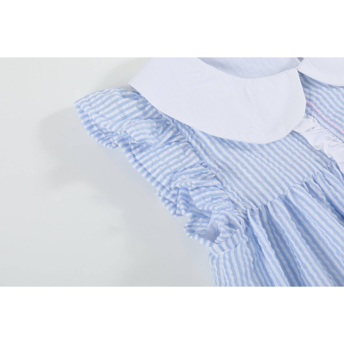 Blue and Pink Bow Ruffle Dress