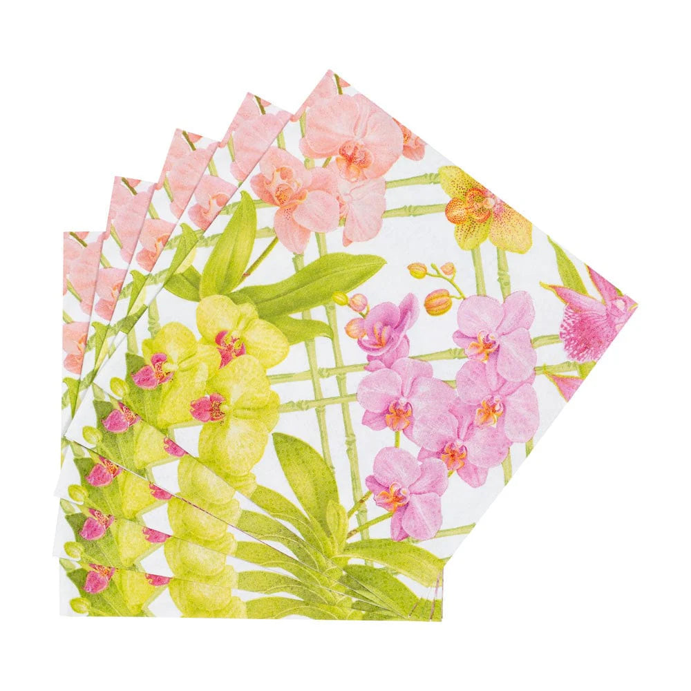 Orchid Conservatory Cocktail Napkins - 20 Per Package