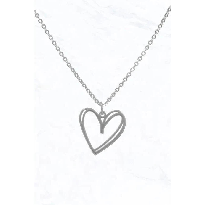 Open Heart Pendant Necklace