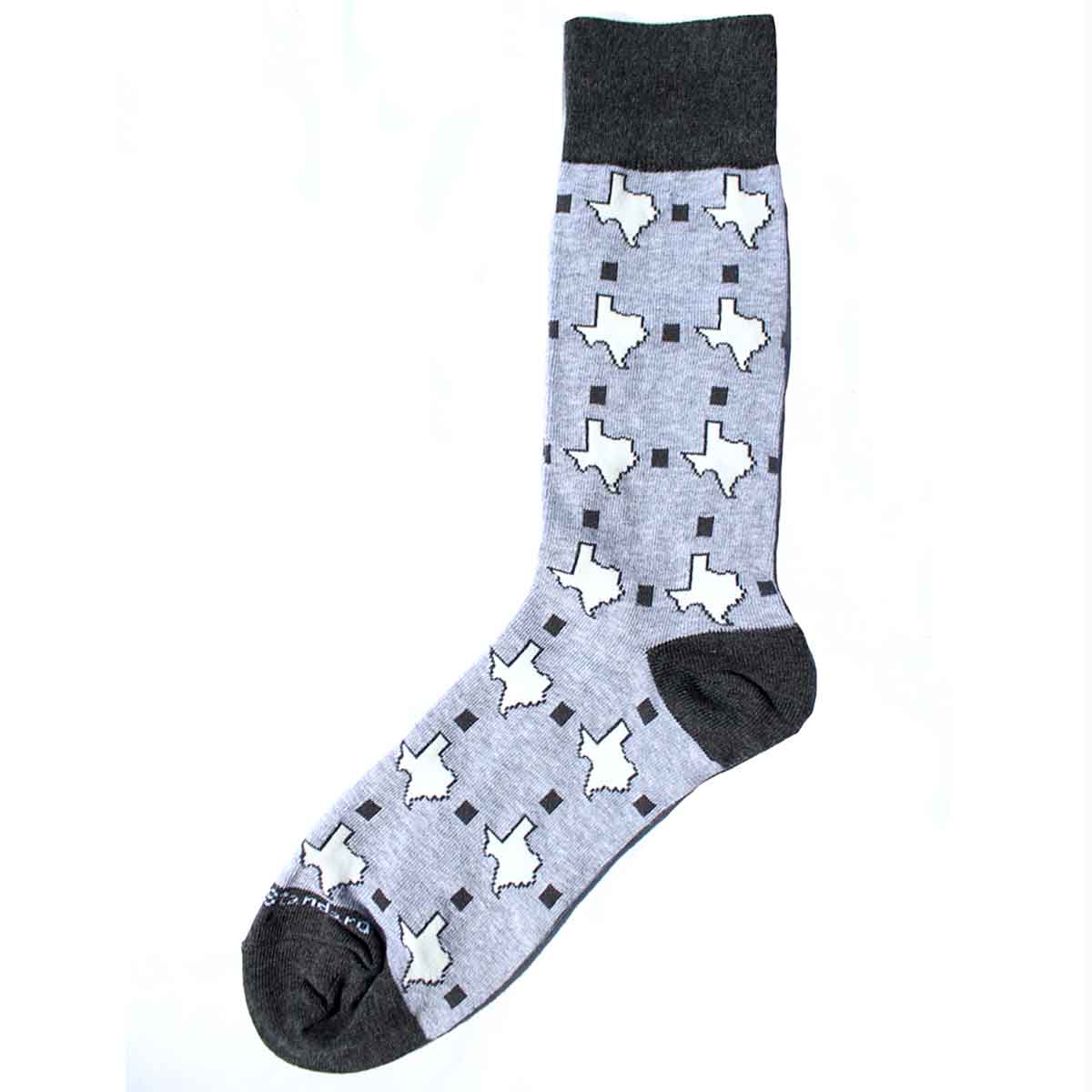 Men's Texas Pride Socks - Gray/White