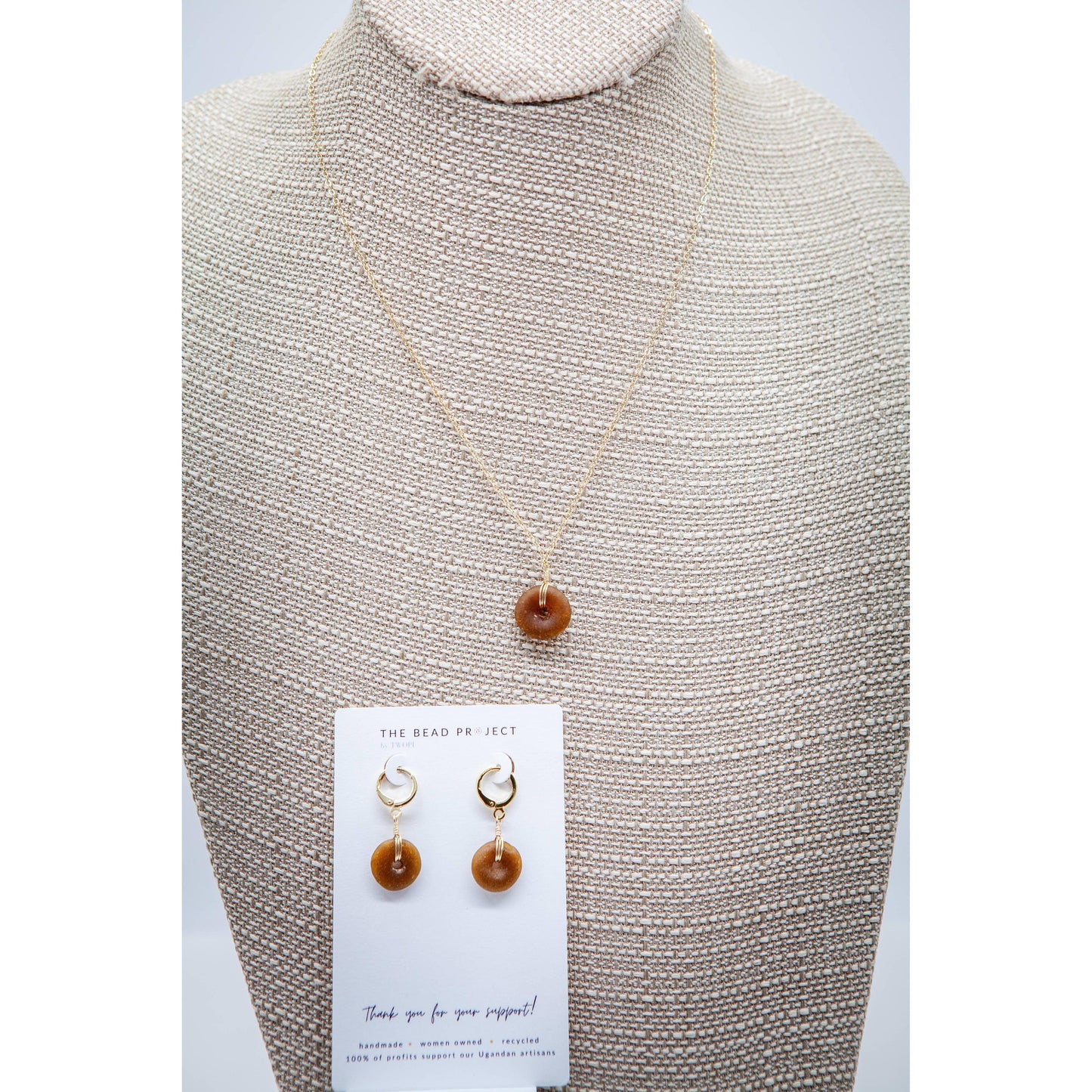 Recycled Glass Pendant Necklace