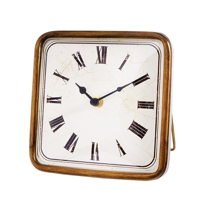 6.25" Antique Gold Square Clock