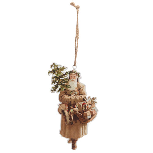 6" OLD WORLD SANTA CUT OUT ORNAMENT