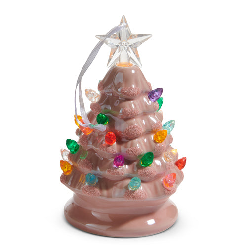 5.25" Lighted Pink Vintage Tree Ornament