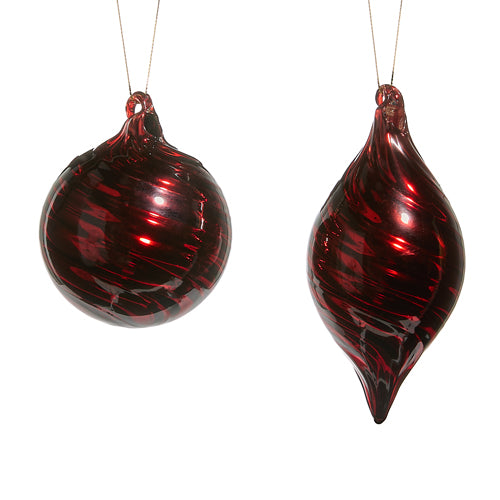 3" Red Swirl Ornament