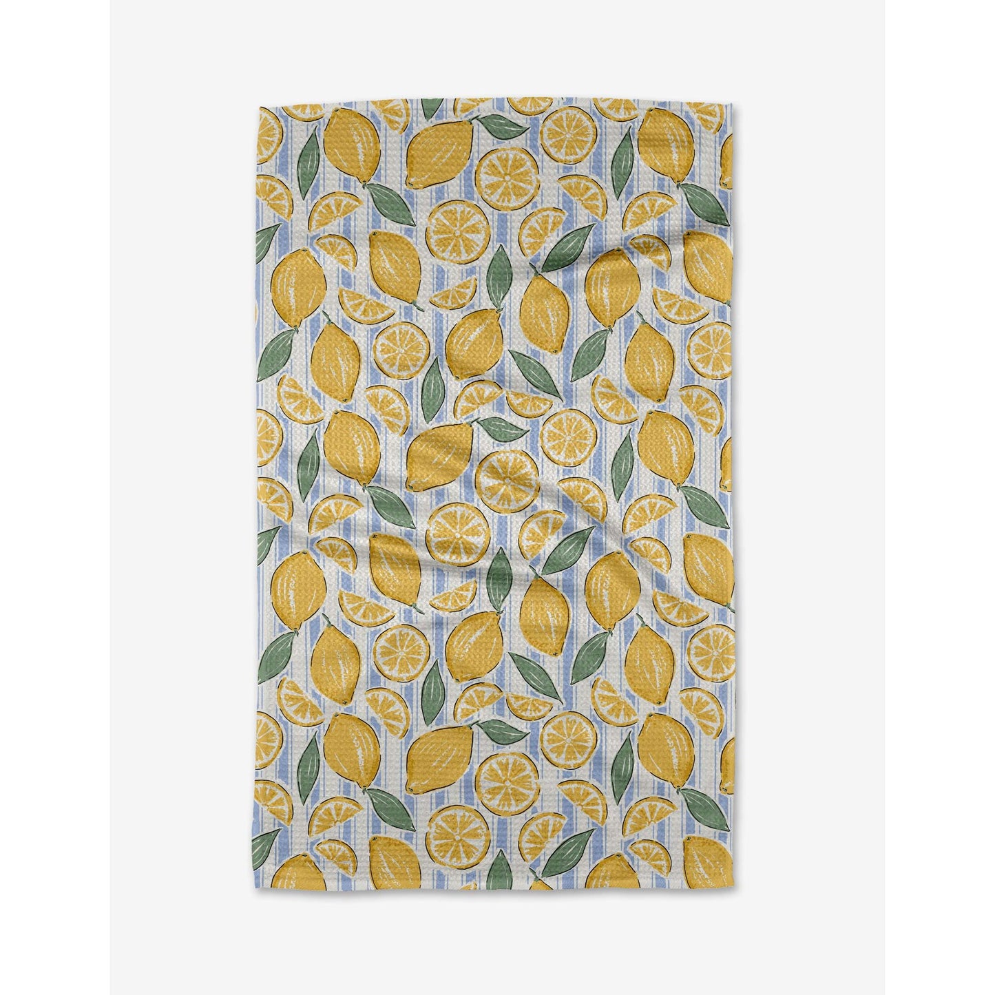 Towel with lemon pattern on a white background