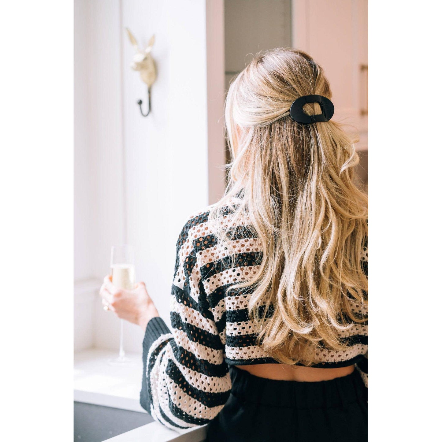 Round Flat Hair Clip | Small | Jet Black