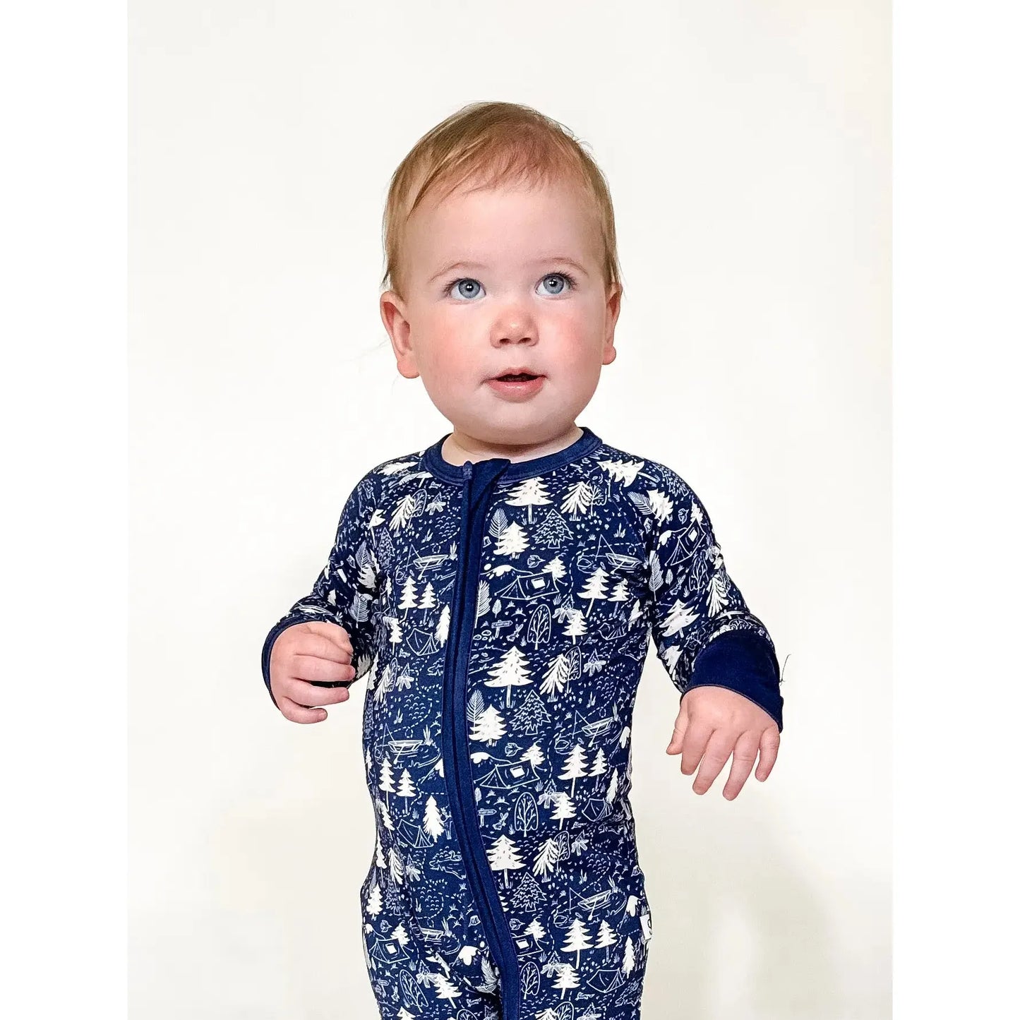 Long Sleeve Convertible Zip Pajamas - Adventure Awaits (Camping)
