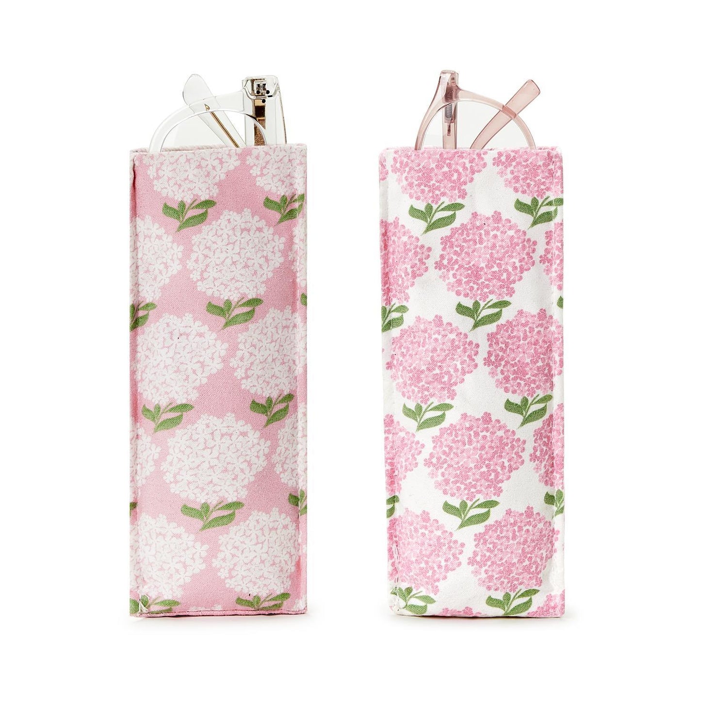 Pink Hydrangea Print Standing Eyeglass / Accessory Holder