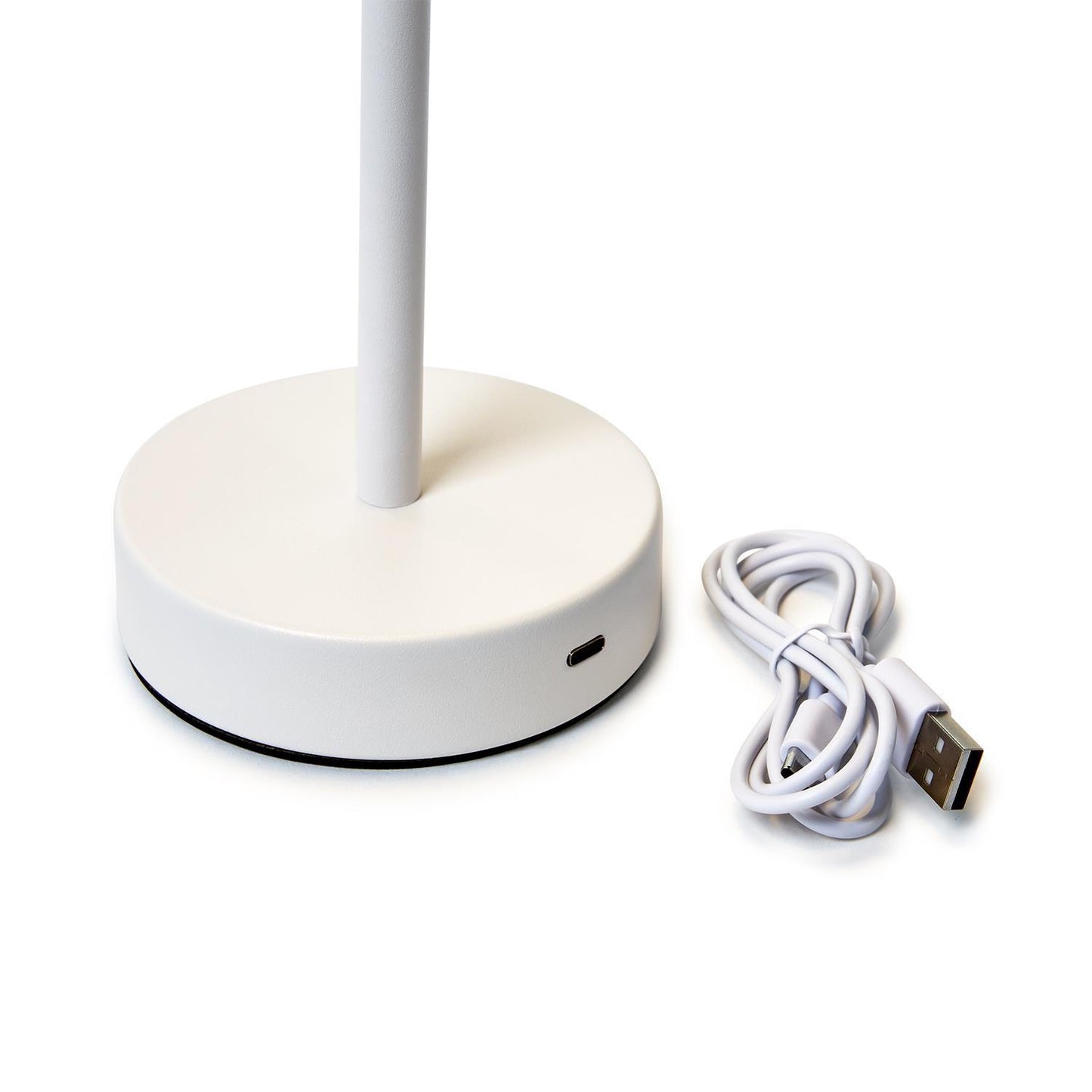 White LED Cordless Table Lamp with Scalloped Edge Shade in Gift Box
