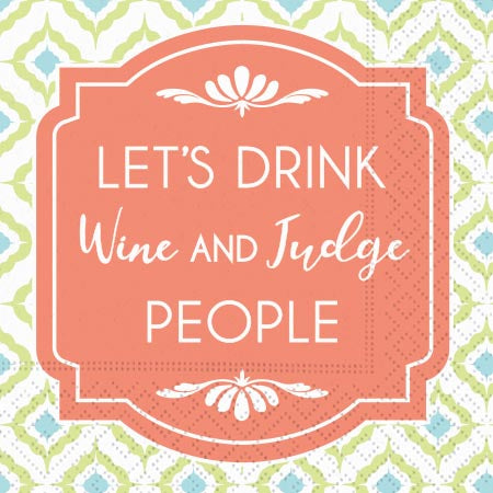 Wine and Judge Beverage Napkin