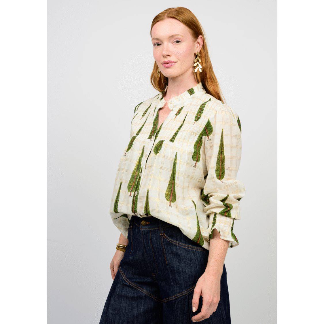 Metallic Plaid Tree Top