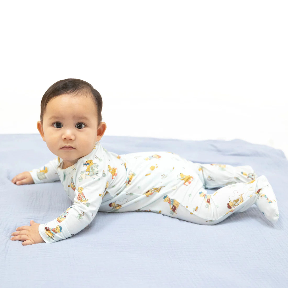 Puppies at the Lake Bamboo 2-Way Zipper Footie | Angel Dear