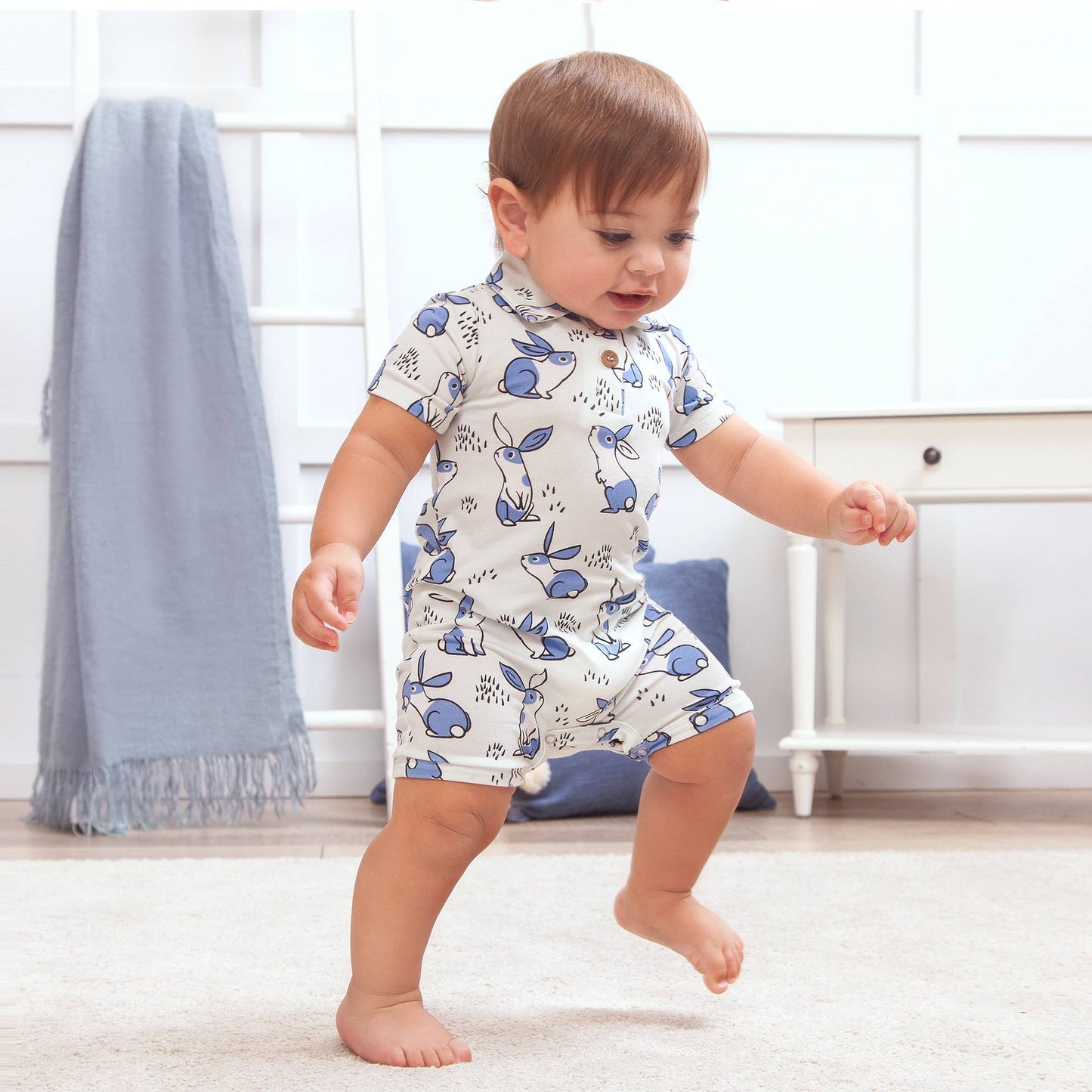 Baby Boy's Thumper Bamboo Shortie Romper