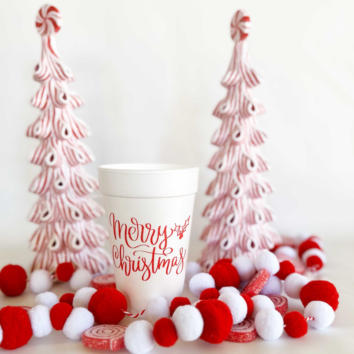Christmas Styrofoam Cup 10 Pack {Merry Christmas Handletter}