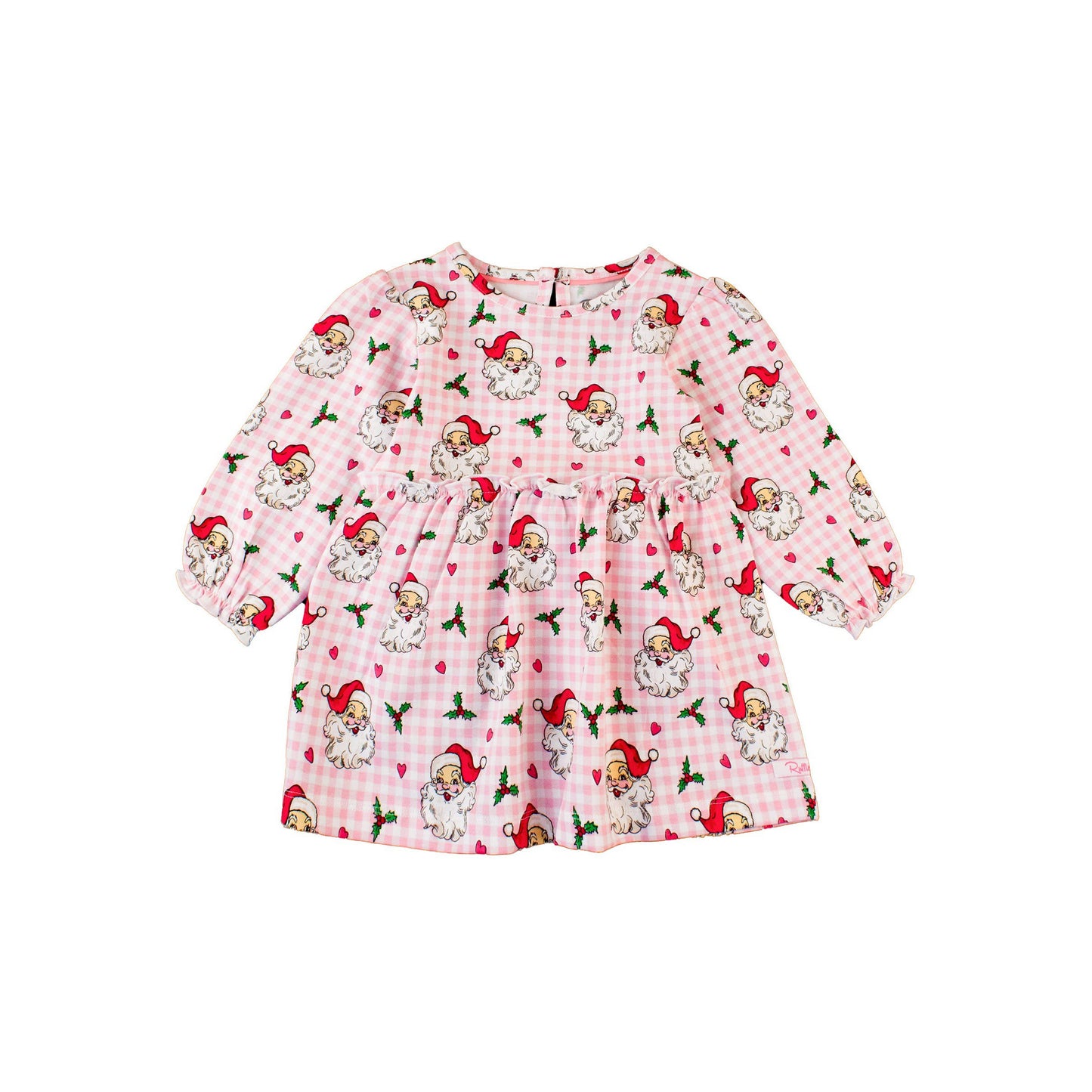Baby Girls Dear Santa Knit Long Sleeve Skirted Romper