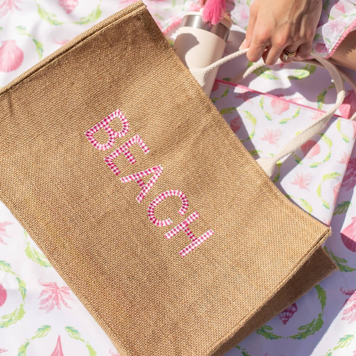Brighton Terrace Beach Towel Pink Lilly/Lim 34x70