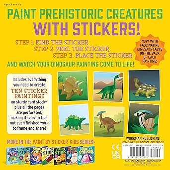 Paint by Sticker Kids: Dinosaurs: Create 10 Pictures One Sticker at a Time!