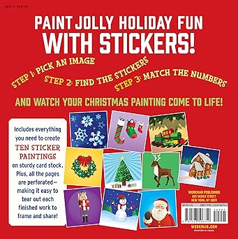 Paint by Sticker Kids: Christmas: Create 10 Pictures One Sticker at a Time! Includes Glitter Stickers