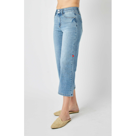 Double Waistband Wide Leg Crop Pants