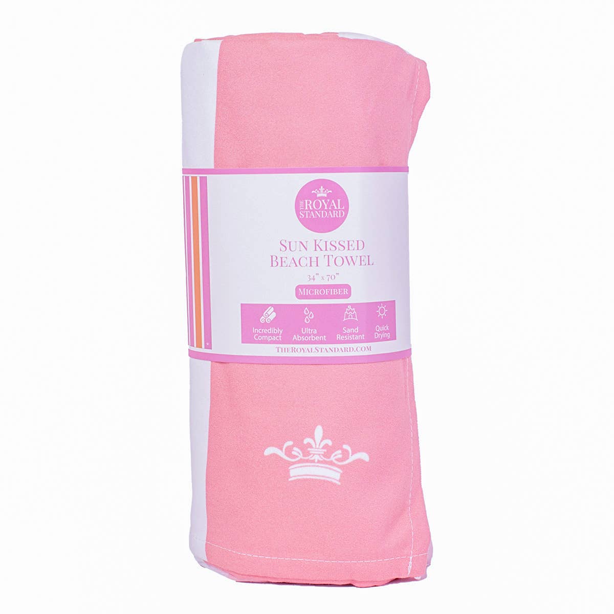 Sun Kissed Beach Towel White/Pink/Apricot 34x70