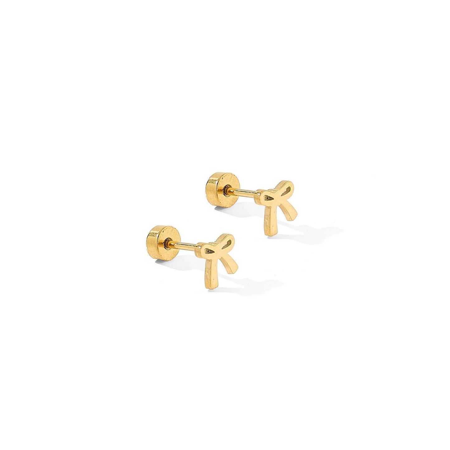 Screwback Stud Earrings - Ruby Bow