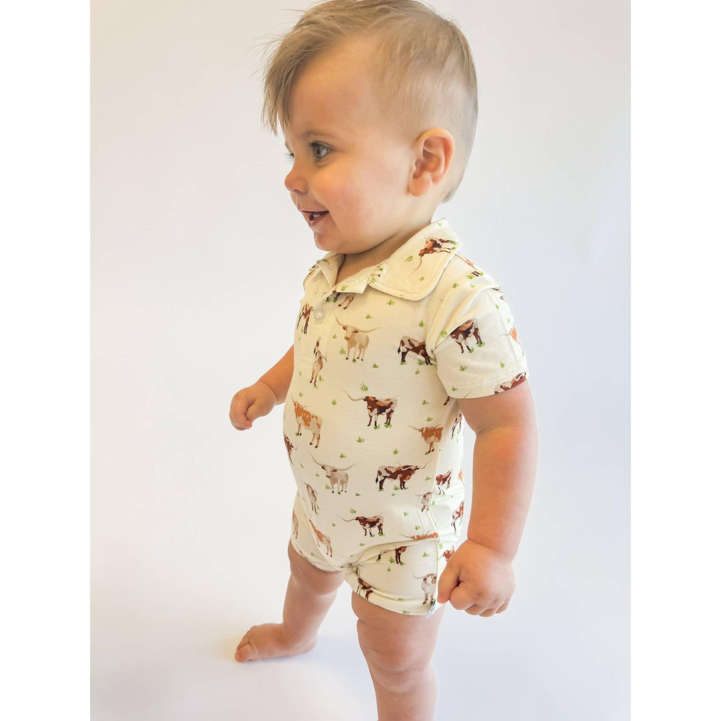 Longhorns SS Polo Romper