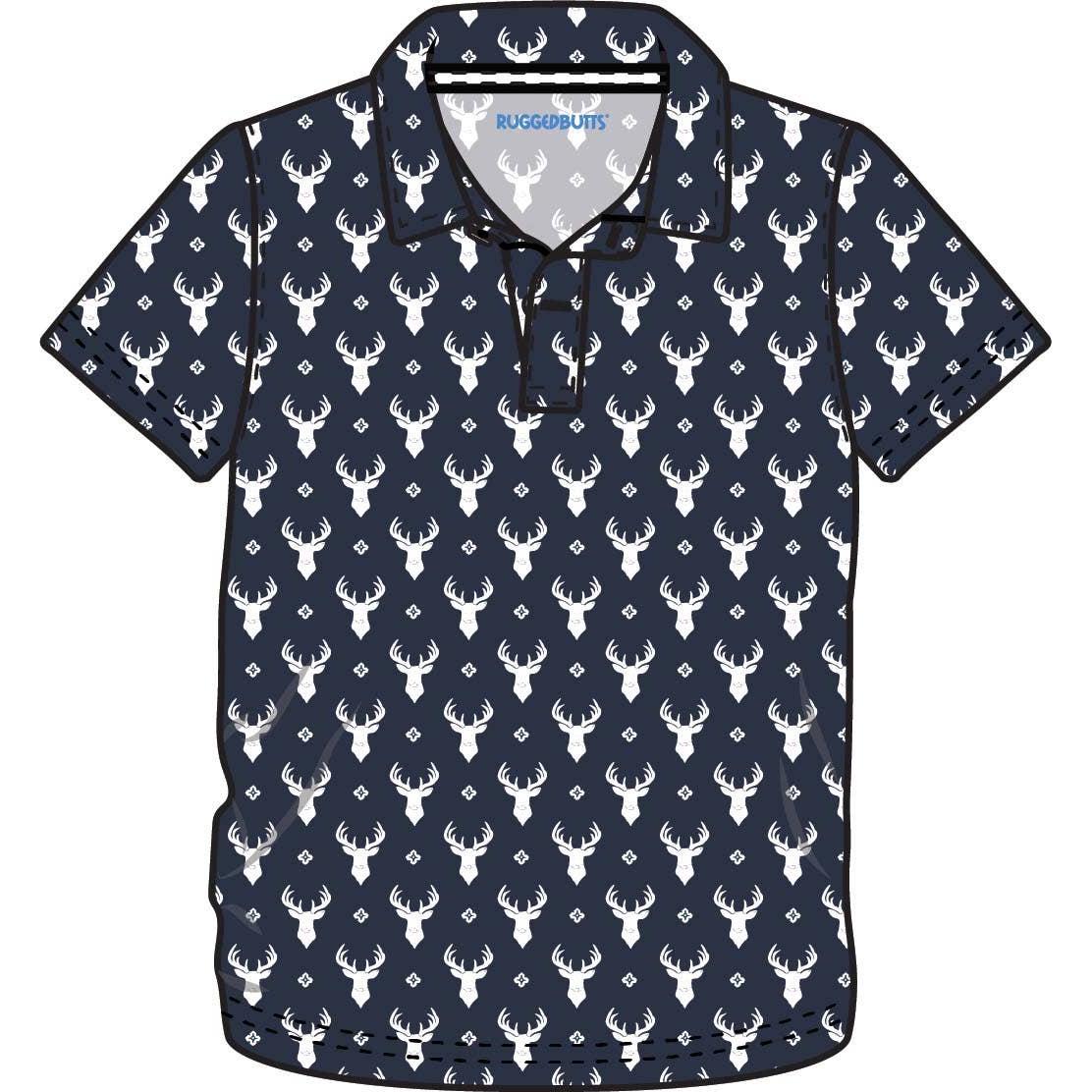 Boys Little Deer Lodge Knit Short Sleeve Performance Polo