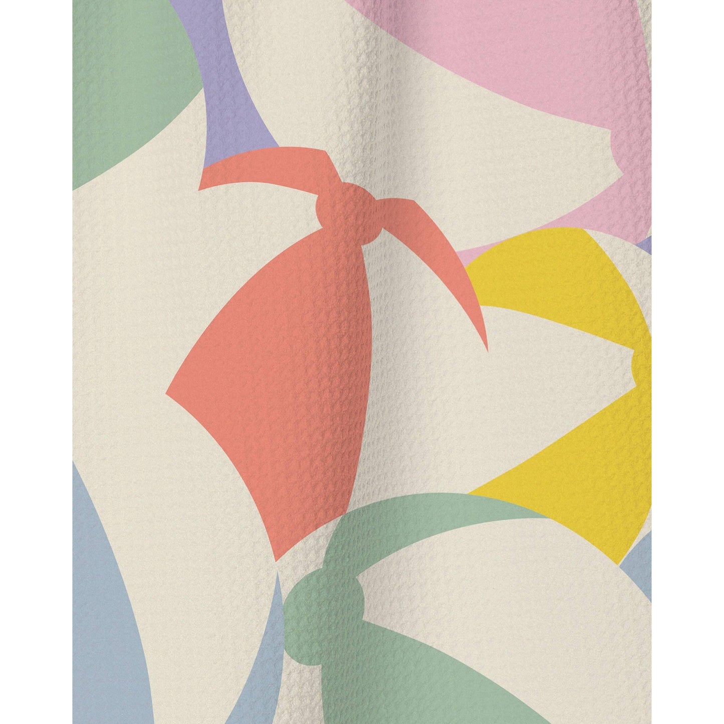Close up of Geometry House Beach Ball Tea Towel Geoweave fabric - Eco-Friendly Recycled Microfiber Kitchen Towel