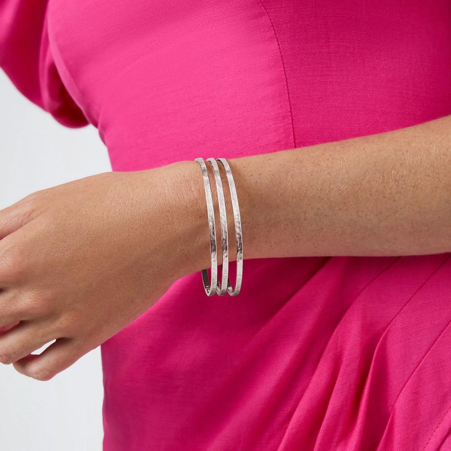 Crescent Bangle - Silver