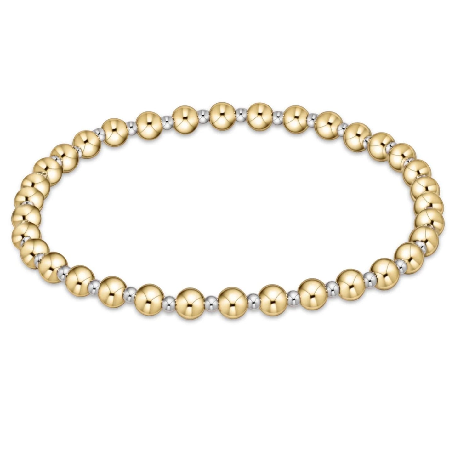 classic grateful pattern 4mm bead bracelet - mixed metal