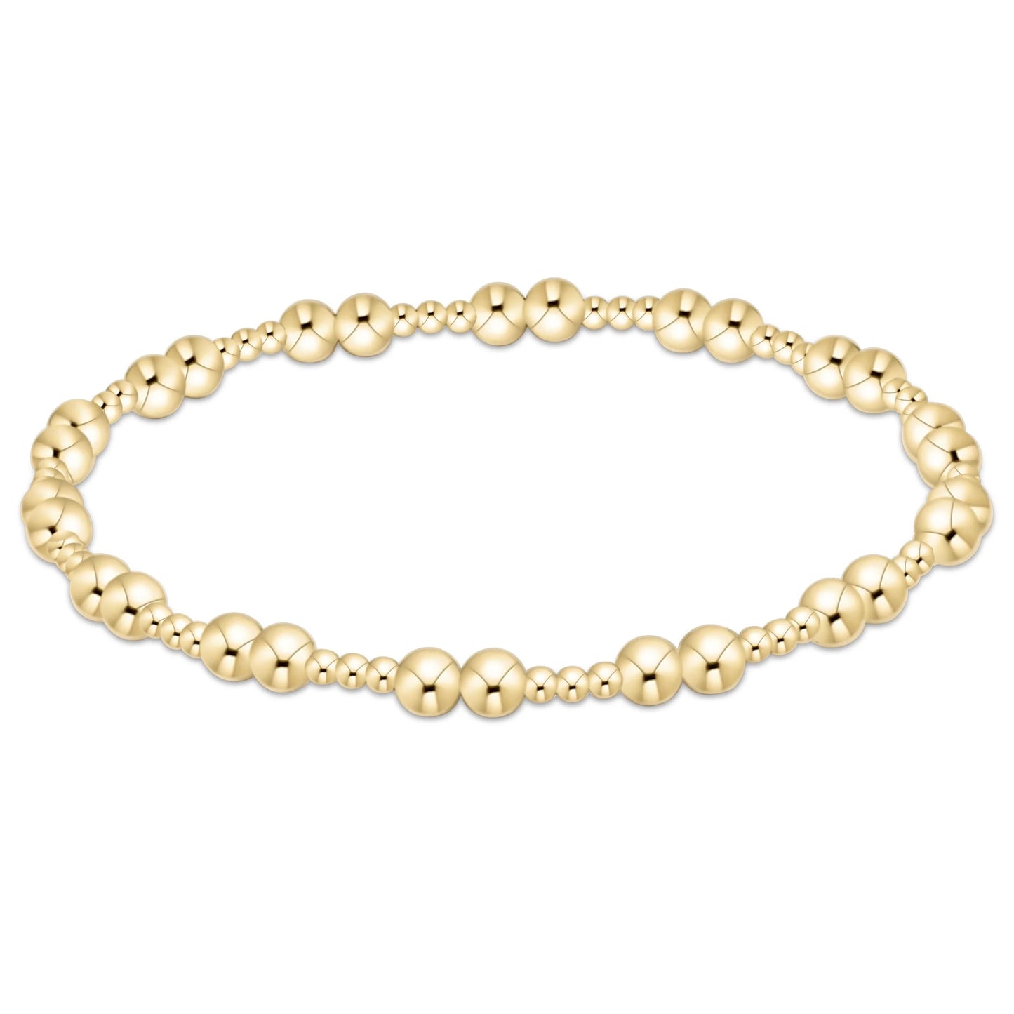 enewton 4mm and 2mm gold-filled beaded bracelet in a 7.25 inch extends size; waterproof and tarnish-resistant.
