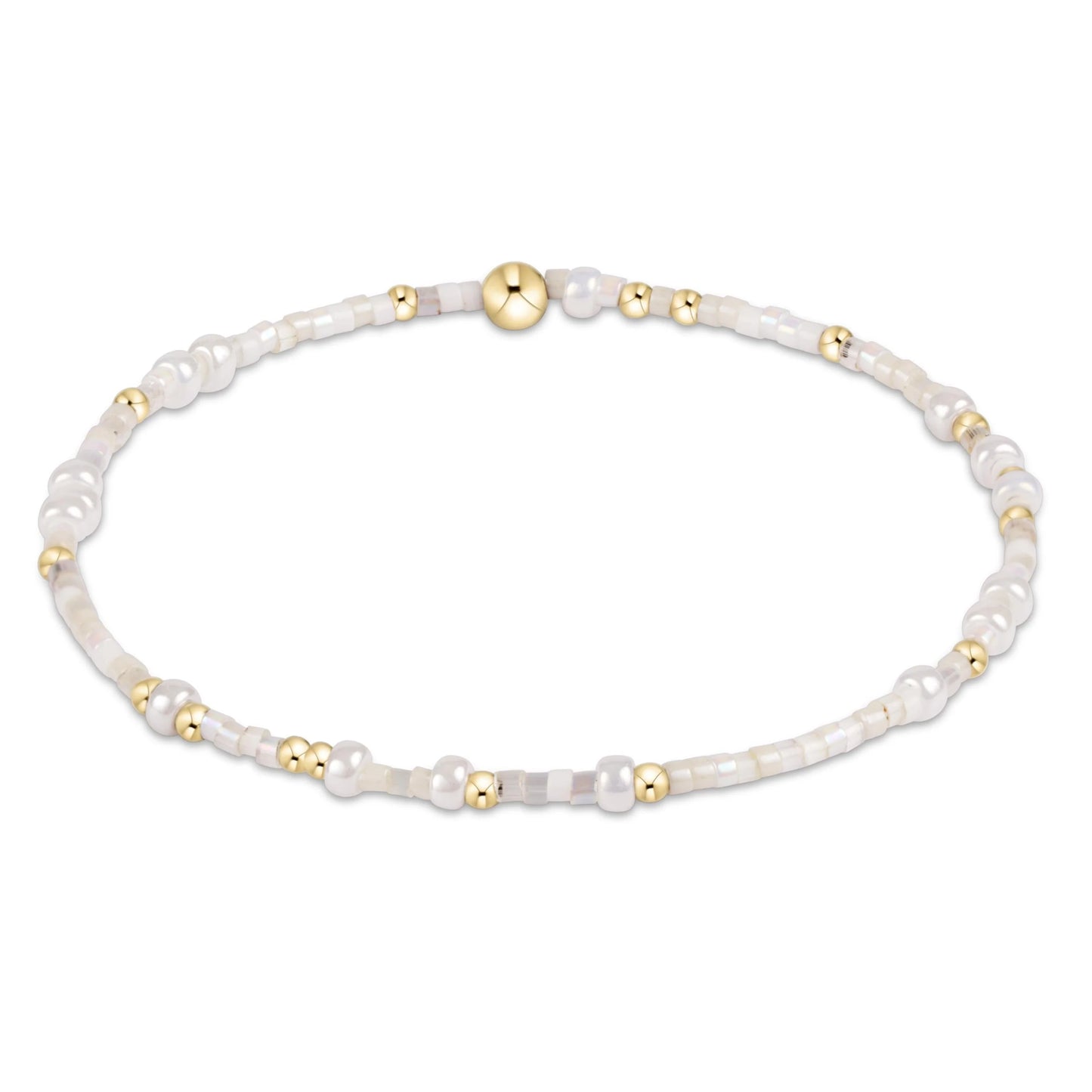enewton Hope Unwritten beaded bracelet in Shell We Dance coastal colors with gold-filled accents; 7.25 inch extends size.