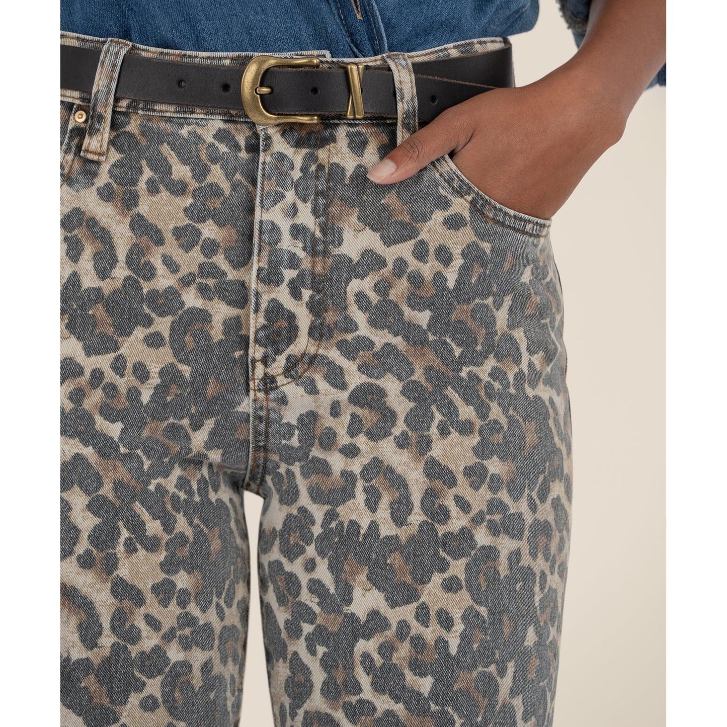 Kelsey High Rise Ankle Flare - Leopard