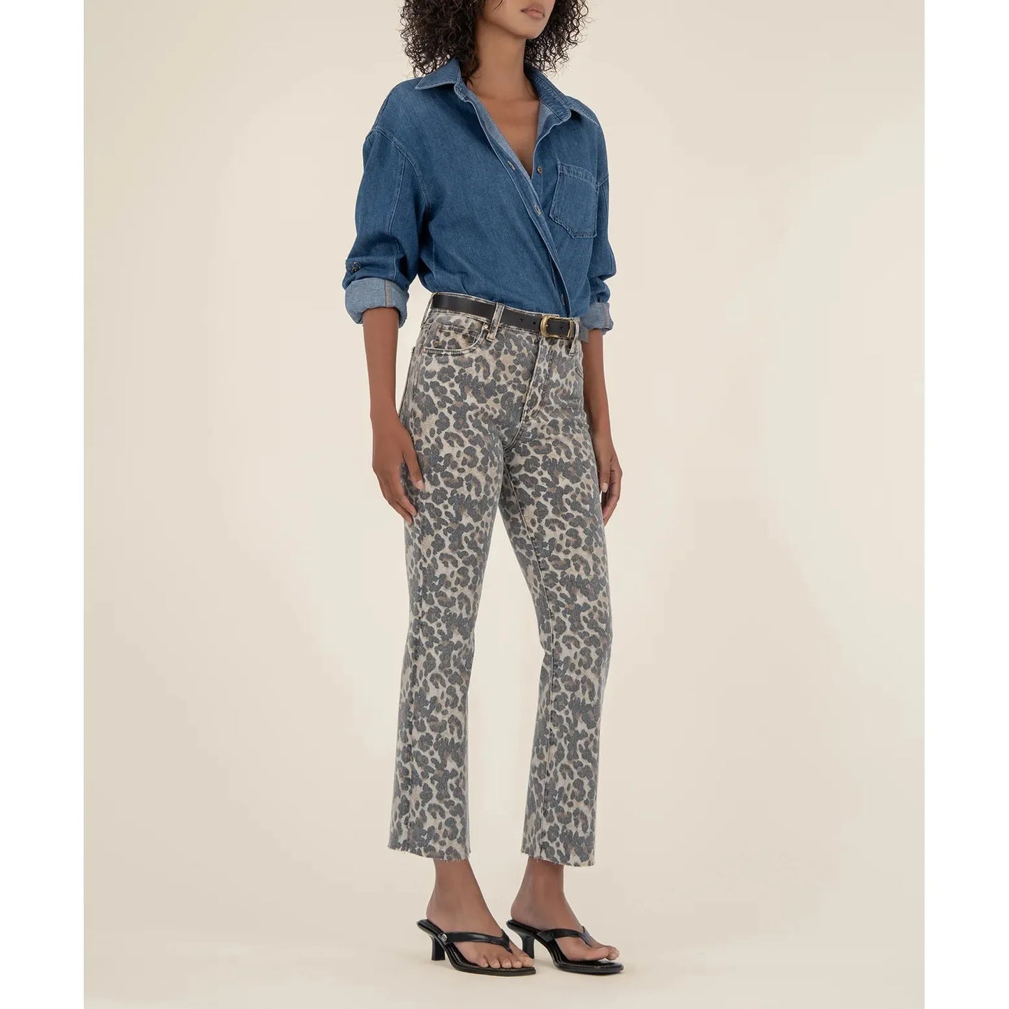 Kelsey High Rise Ankle Flare - Leopard