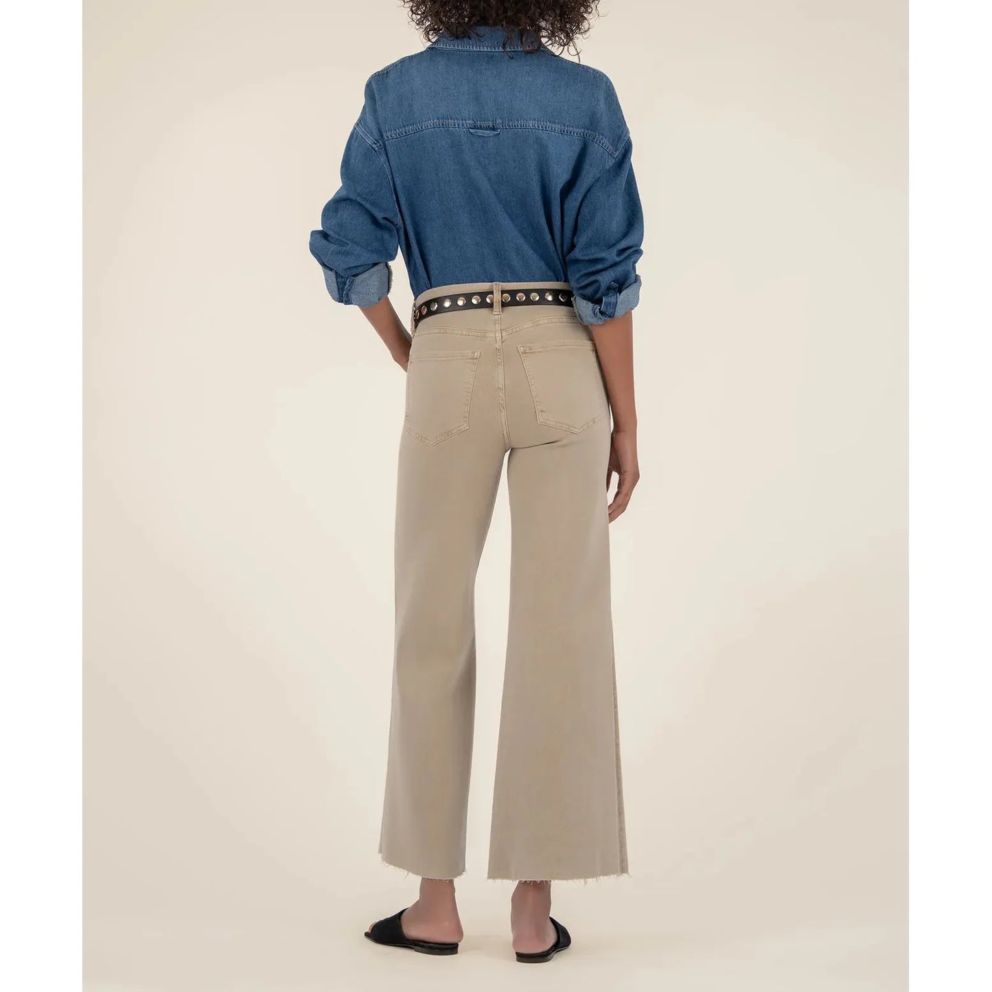 Meg High Rise Wide Leg - Biscuit
