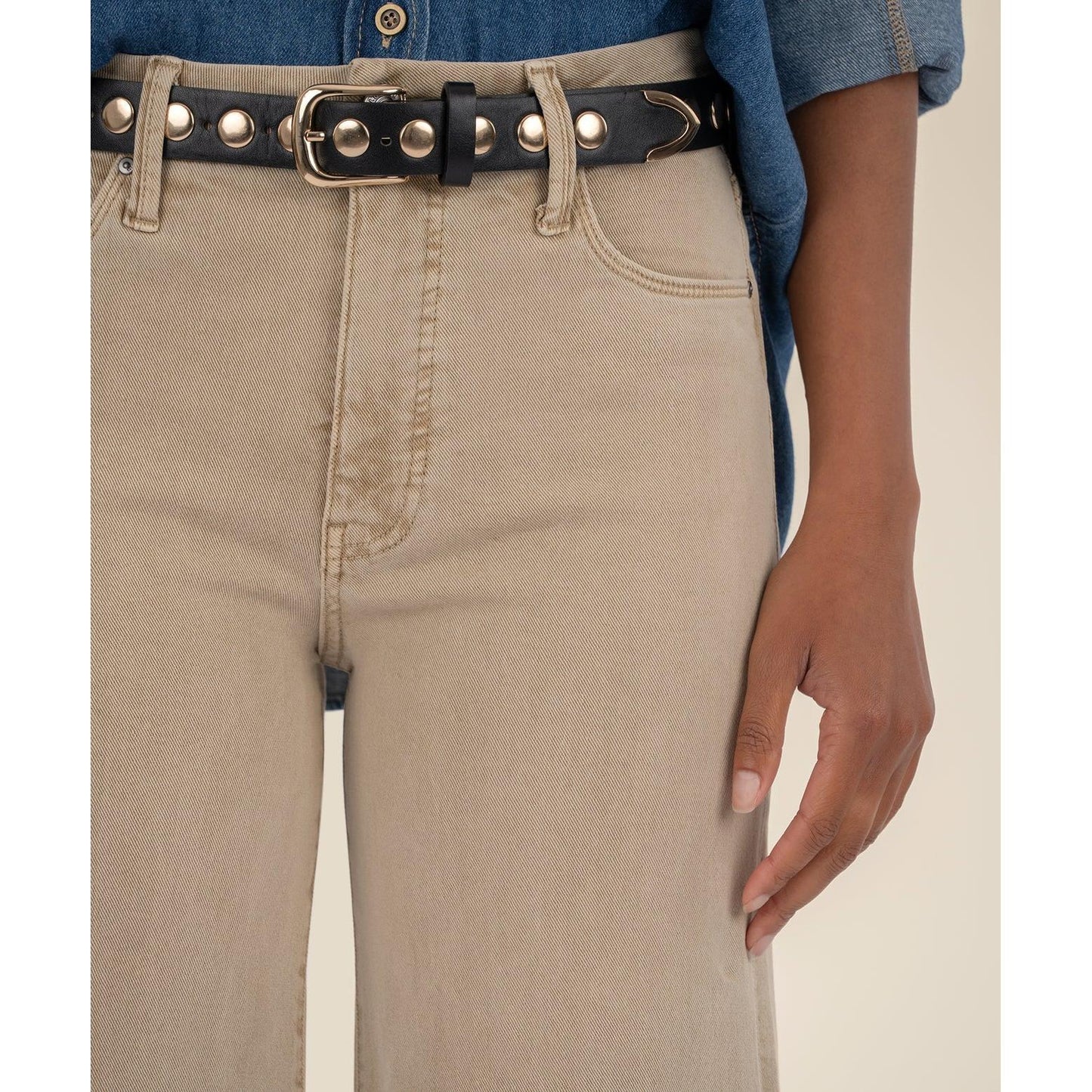 Meg High Rise Wide Leg - Biscuit