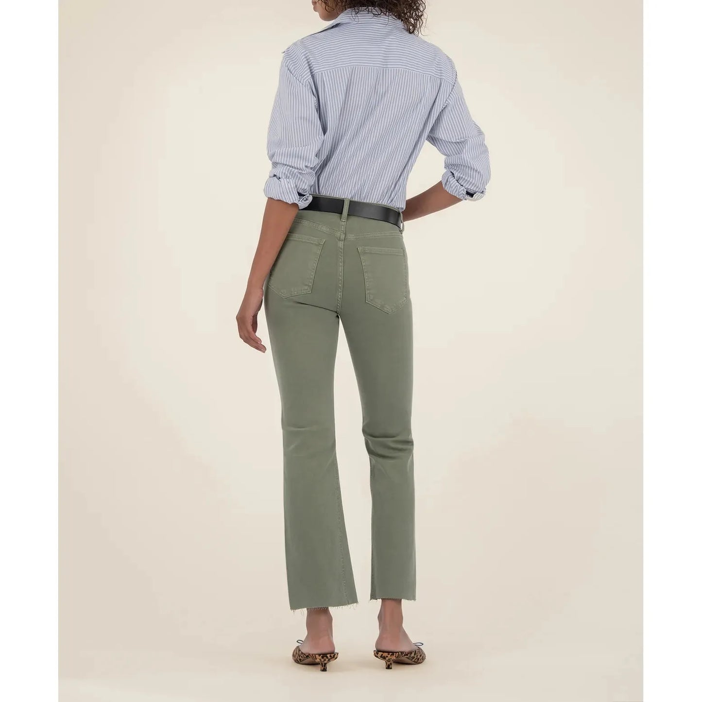 Kelsey High Rise Ankle Flare - Sage