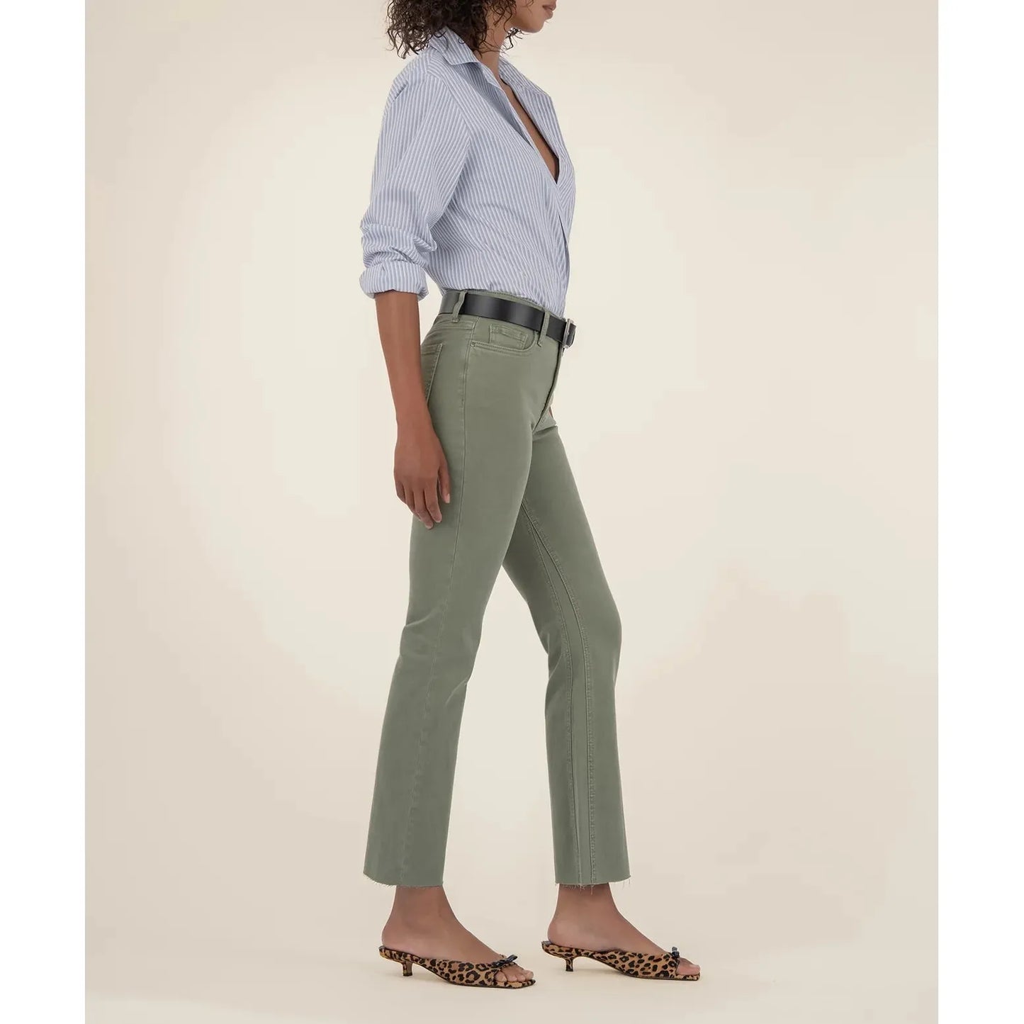 Kelsey High Rise Ankle Flare - Sage