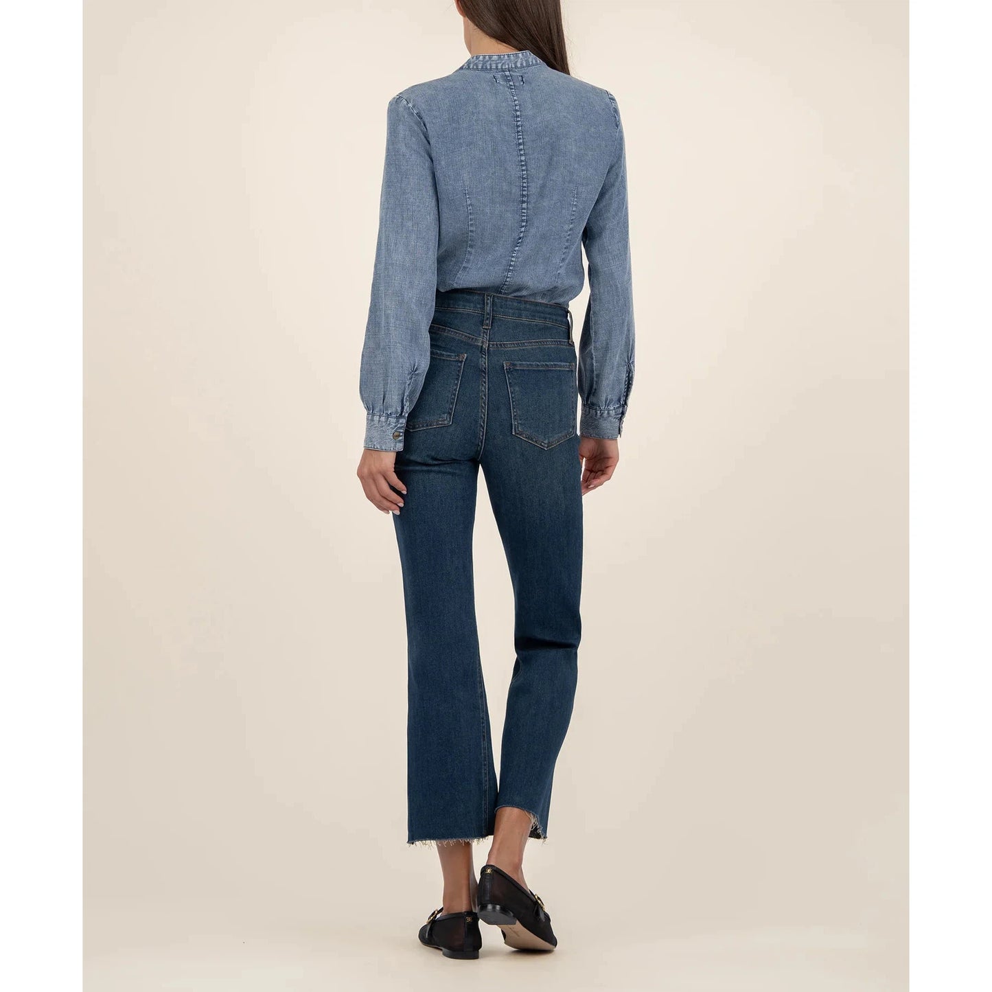 Fallon Denim Double Ruffle S/S Shirt