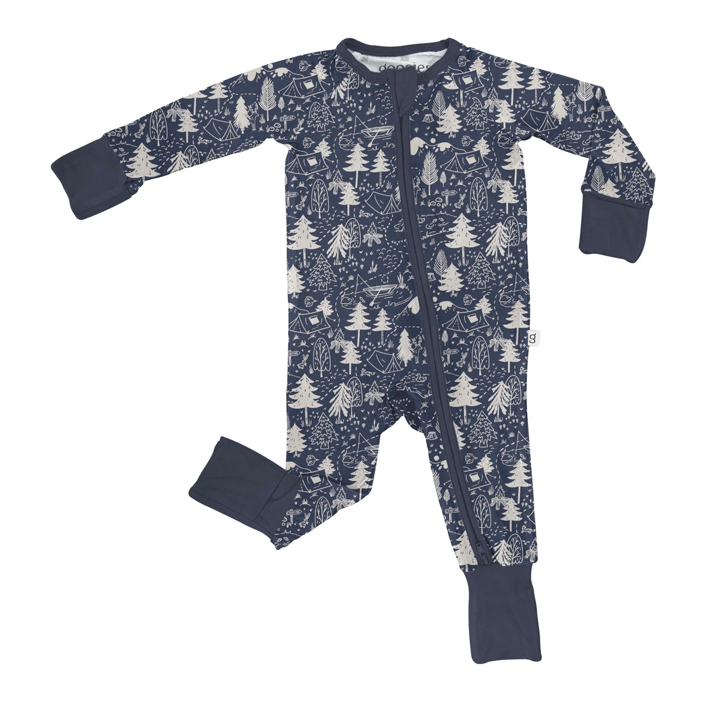 Long Sleeve Convertible Zip Pajamas - Adventure Awaits (Camping)