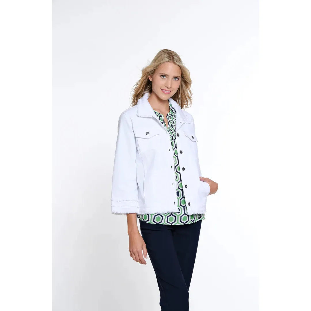 Fringe Detail Jean Jacket - White