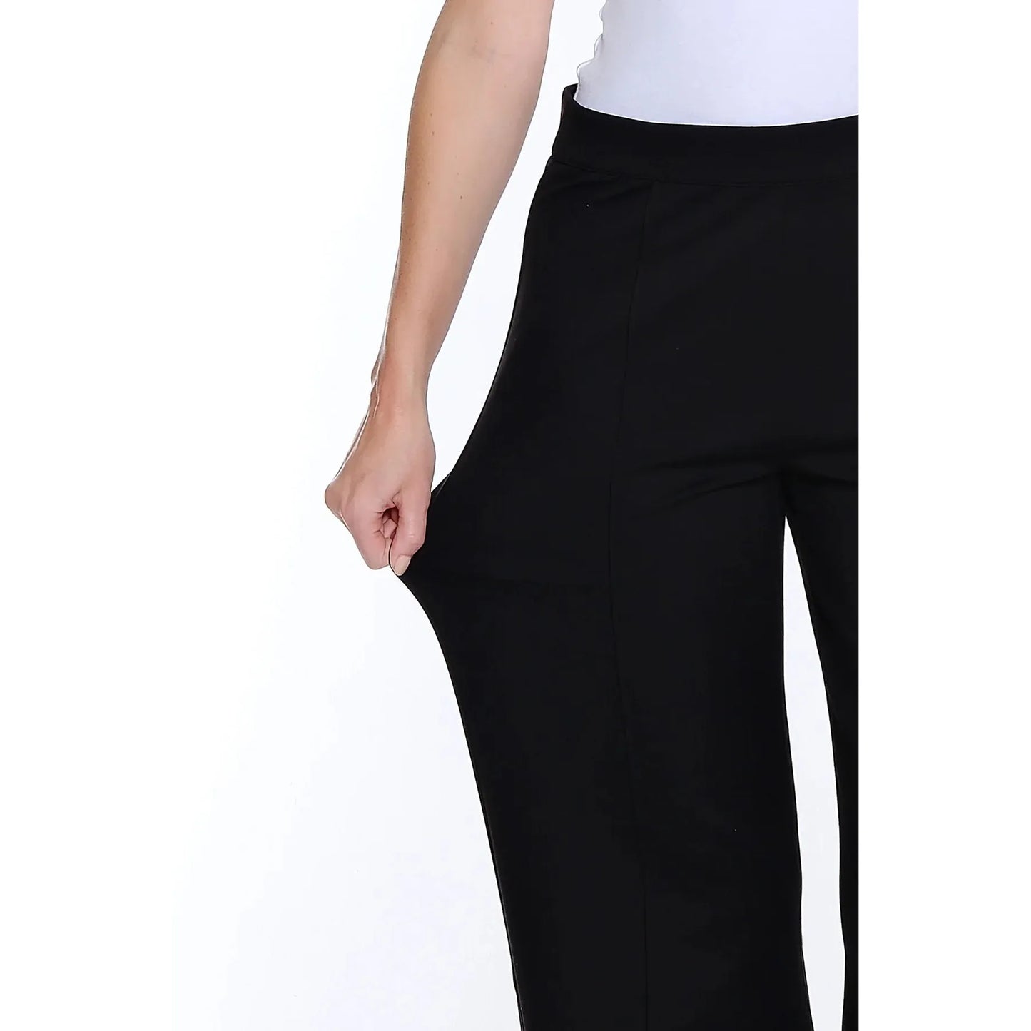 Ponte Wide Leg Crop Pant - Black