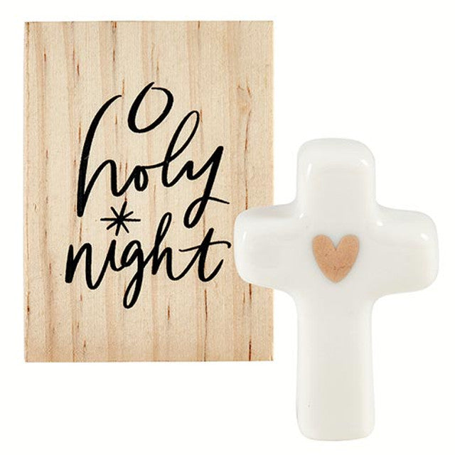 Ceramic Figurines in Wooden Box - Cross