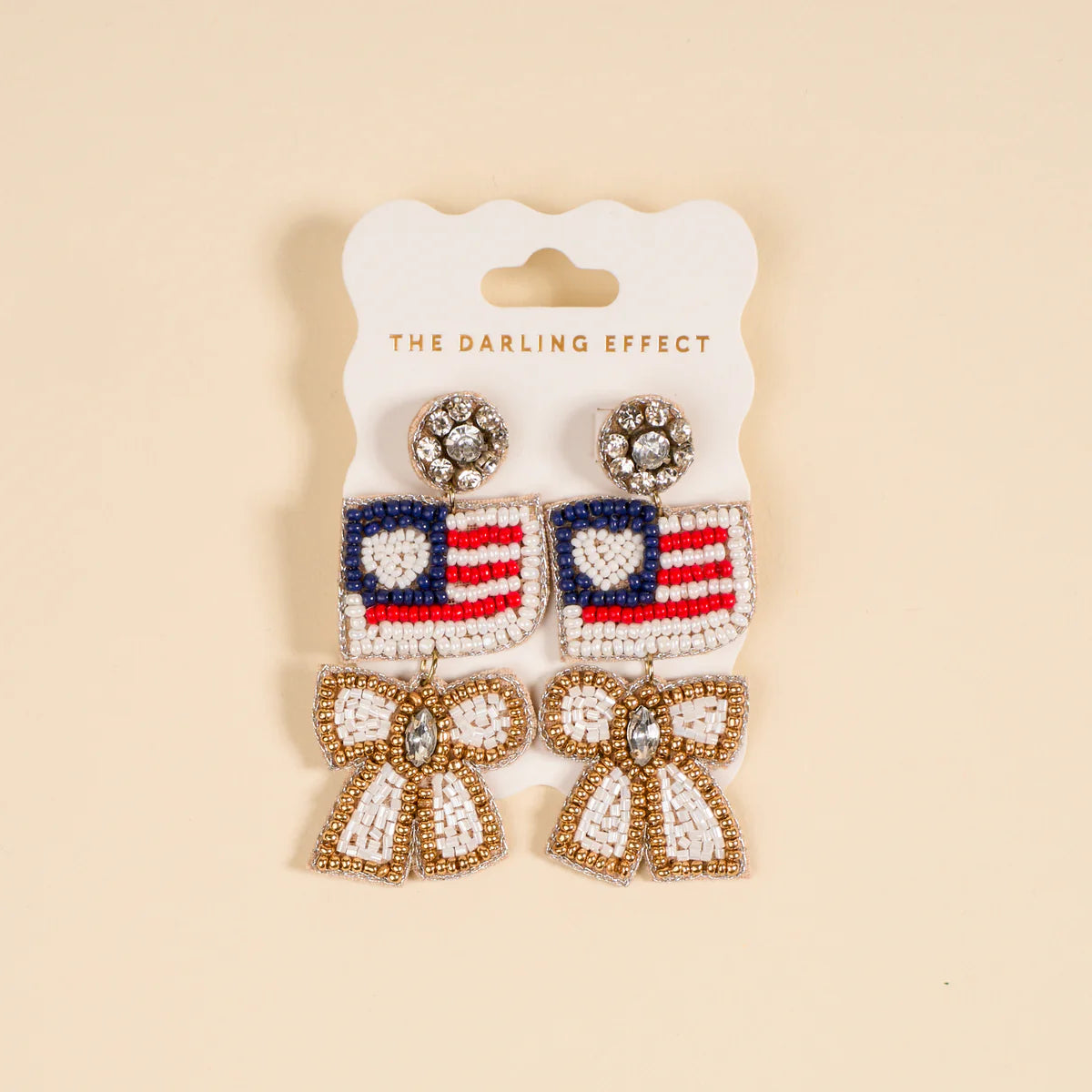 The Darling Effect Beaded Earrings - Star Spangled Bow
