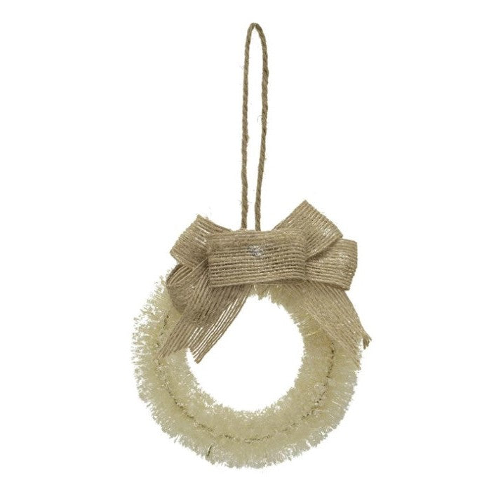 Sisal Wreath w/ Burlap Bow Ornament